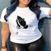 Cross-border Spot Women's Summer T-shirt Print Fashion Casual Cute Short-sleeved Women's Eye Print Short-sleeved T-shirt