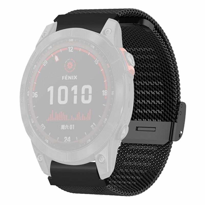 

Для Huami Amazfit Falcon/Garmin Fenix 7/6/5 Ремінець для годинника Міланський сітчастий браслет з 22 мм ПК-з єднувачем Black