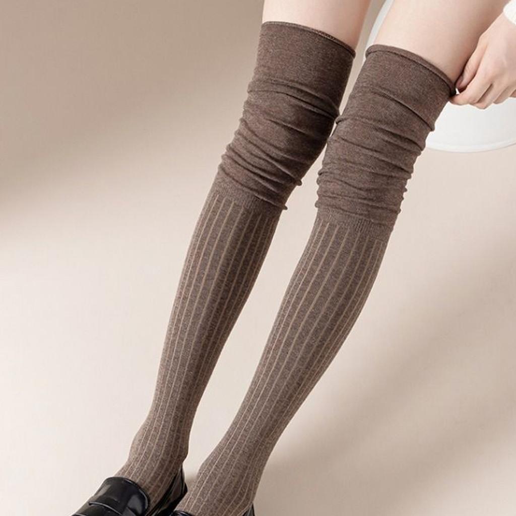 Solid Color Over Knee High-Socks Warm Comfortable Highly Tube Socks for Daily Wear Party Cosplay