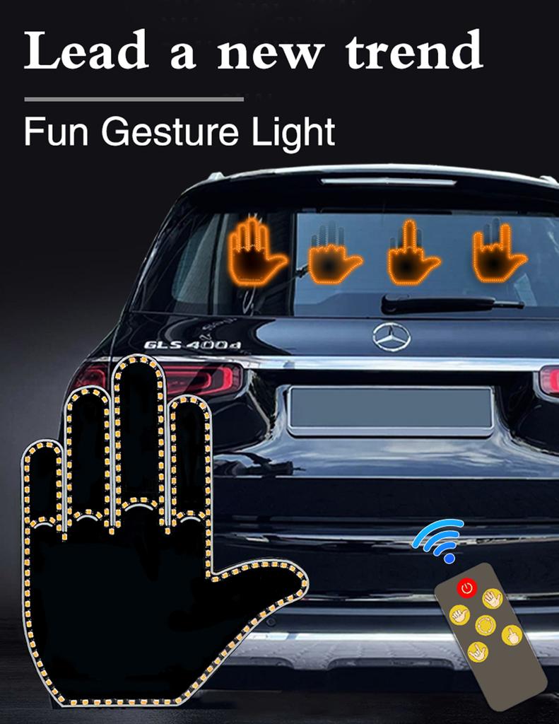 176LEDs Hand Gesture Light with Remote Control Road Rage Signs Gesture Light LED Car Parking Warning Taillights Emergency Lamp