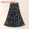 Ice Silk Floral Midi Skirt With Breathable Fabric For Middleaged Women Casual Wear
