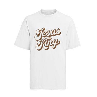 Jesus Is King Faith God King Religion Church Cotton Womens Oversized T Shirt Mens Womens Tees Top
