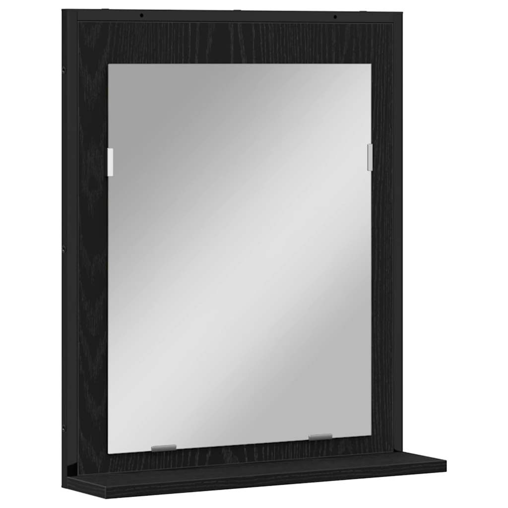 Bathroom Furniture Set with Shelf 4 pcs Black Wood Based Material