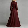 Women Long Sleeve Shirt Dress High Waist Flared Maxi Dress Button Down Front Collared Casual Dress with Pockets