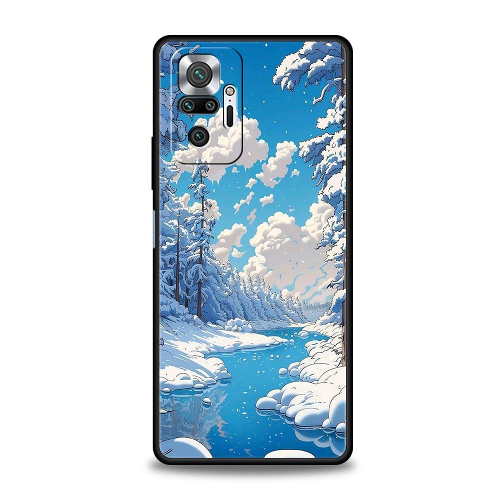 Landscape Winter Light Snow Phone Case For Xiaomi Redmi Note 14 13 12 Pro Plus 5G 9S 9 10 11 4G 14C 13C 12C 10C 9C 9A Soft Cover