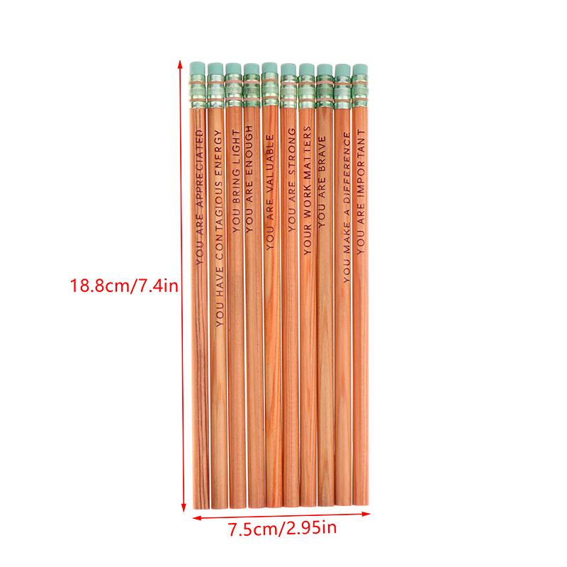 10 Stück Affirmations-Bleistiftset Personalisiert Inspirierend Kompliment Bunte Bleistifte mit Inspirierenden Sprüchen für Kunststudenten