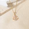 Fashion Anchor Zirconia Pendant Necklaces for Women Stainless Steel Jewelry