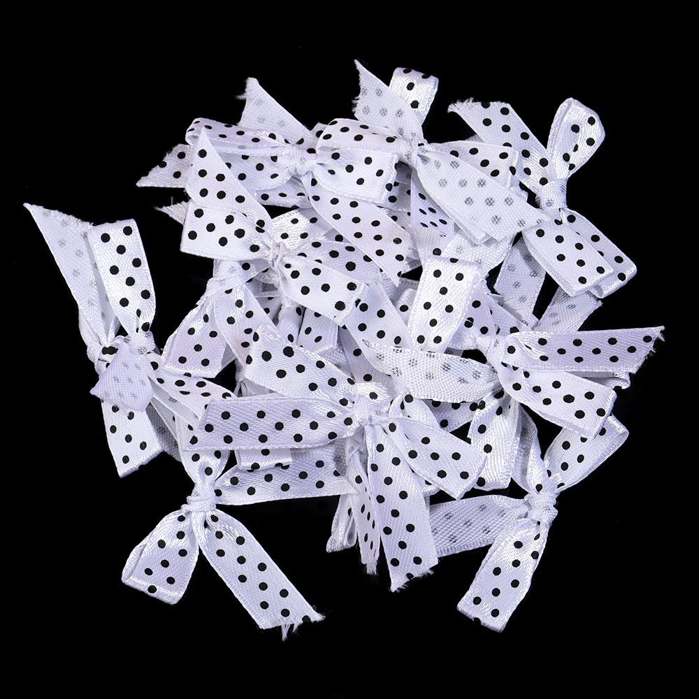 50pcs/lot Color Polka Dot Bow Ribbon Tied Bows for Clothing Gift Party Decoration DIY Hairpin Handcraft Accessories Materials