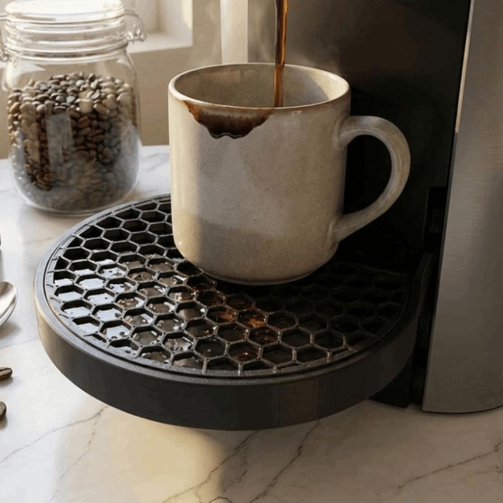Svart Plast Kaffemaskin Droppbricka Honungskaka Hål Nätbricka Skydd Kaffestation
