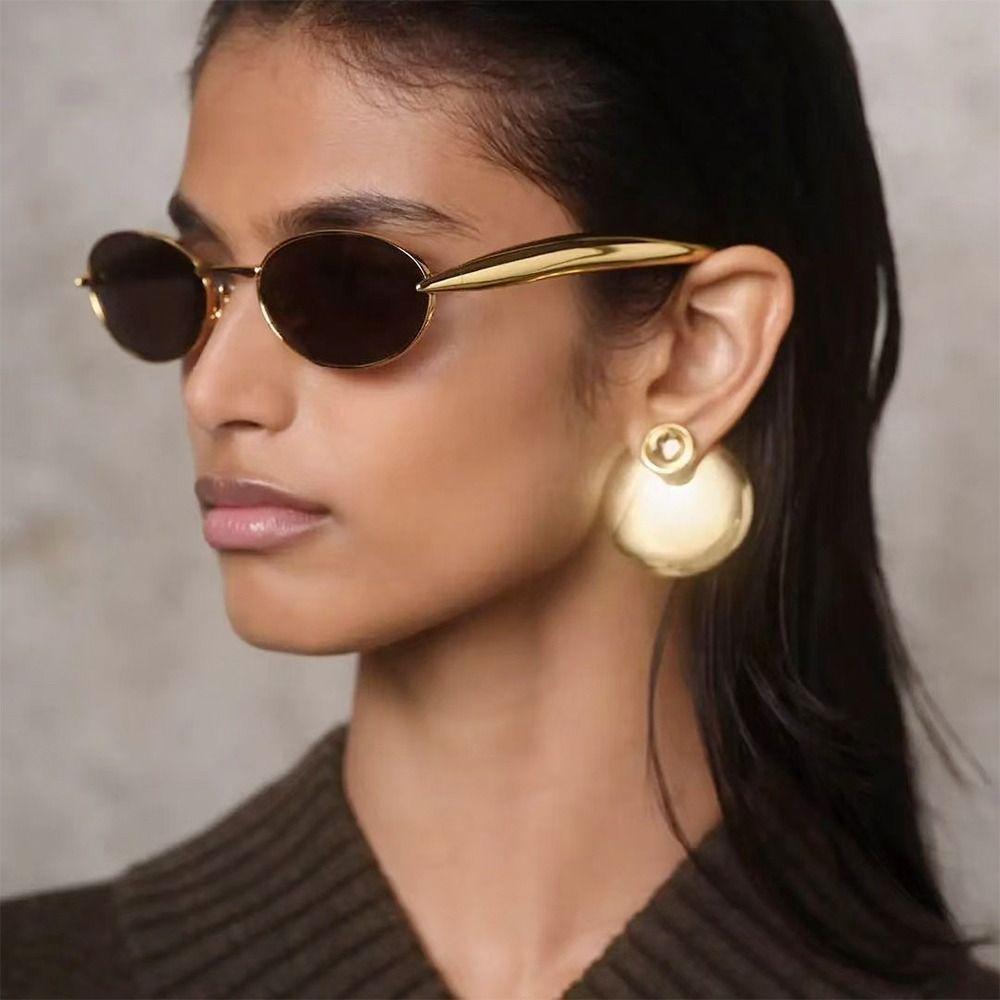 Premium Metal Round Thick Frame Fashion Famous Style Sunglasses Casual UV400 Protection Spectacles Women Sunglasses
