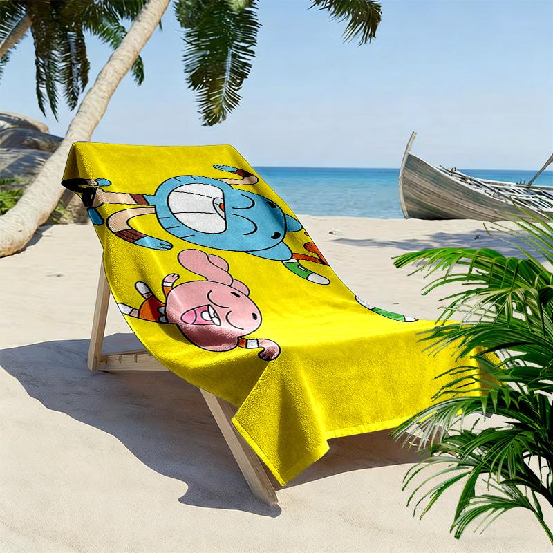 The Amazing World of Gumball2 Print Beach Towel, Large Soft Quick Dry Towel for Beach Camping Swimming