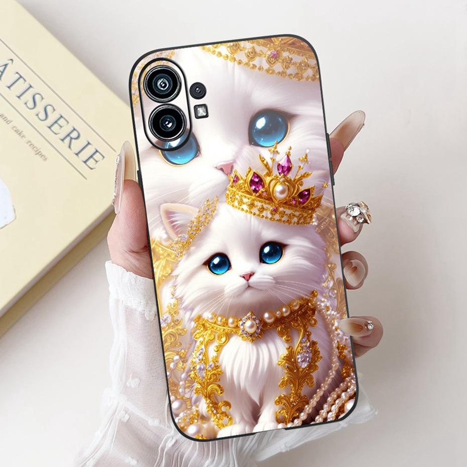 Fashion Painting Phone Case For Nothing Phone (1) Black Silicone Soft Cover For Nothing Phone One Phone1 Cases Bumpers