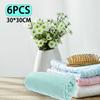 6PCS Coral Fleece Washcloths - 30×30CM Skin-Friendly Soft Towels for Bathroom, Face & Multi-Purpose Cleaning