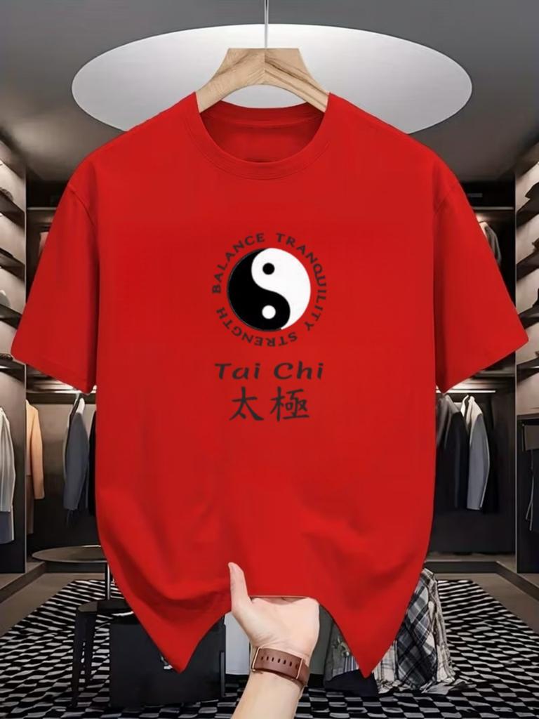 Maglietta Grafica Simbolo Tai Chi Yin Yang Unisex Unisex Stampa Testo Orientale Tradizionale Manica Corta Cotone Top Casual