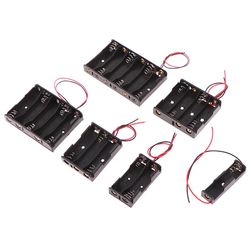 3V AA Battery Case Box 1 2 3 4 5 6 Slots AA LR6 HR6 Battery Holder Storage Case Lead Wire Bateria Protection Container