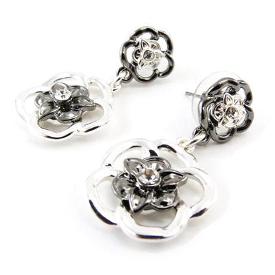 [J2784] - Silver 'Flora' Designer Earrings