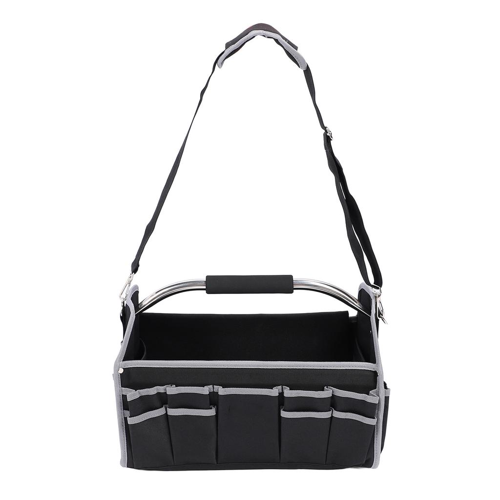 Electrician Tool Bag Portable Large Capacity Multifunctional Open Top with Steel Handle for