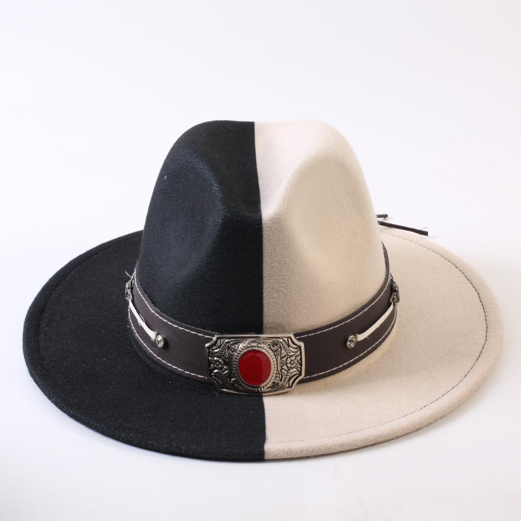 Popular European and American Classic Double-color Wide-brimmed Top Hat Men's and Women's Fashion OL Style Cowboy Hat Jazz Hat