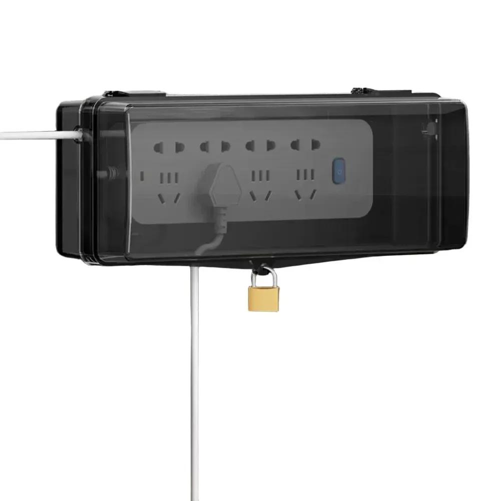 1 Pc Lockable Socket Cover, Extension Cord Box With 4/8 Outlets, Outdoor Outlet Rainproof Cover, Electrical Appliances Tools