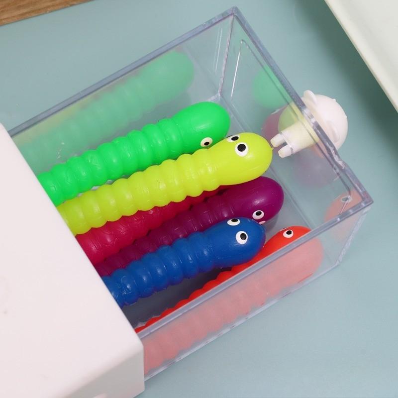Colorful Caterpillar Stretch Toy Stress Relief Fidget Pulling Sensory Toy Stretchy Soft Rubber Fun Toy for Kids & Adults