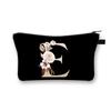 Vintage Golden Flower Alphabet Travel Cosmetic Bag Waterproof Toiletry Organize Pouch for Women