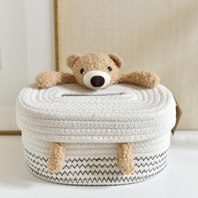 Lovely Desktop Tissue Box Holder Convenient Desk Accessory Tissue Box Cute Animal Themed Paper Storage Container