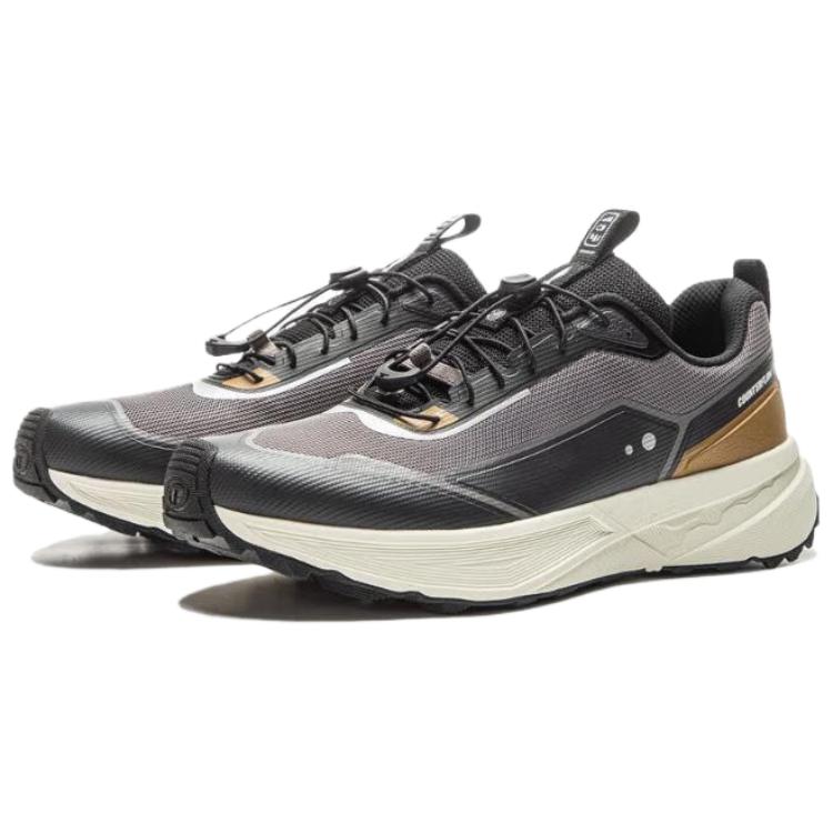Li Ning CF Comfort Versatile Slip Resistant Durable Low Top Casual Shoes Men Casual Shoes Gray Black AHCV015-1