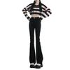 Women's High Waist Slimming Petite Micro Flare Denim Pants - Black, Autumn/Winter 2023 Collection
