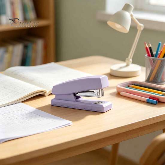 Easy Press Stapler for Comfortable Use Mini Stapler, with Ergonomic Curved Design, Handheld Morandi Color Minimalist Office School Home And