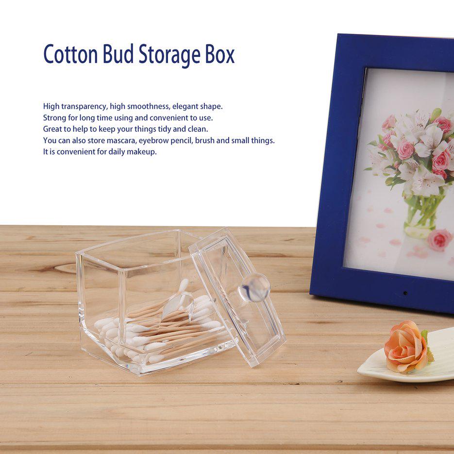 Buy Acrylic Crystal Cotton Bud Storage Box Cotton Pad Storage Holder