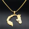 Hollow Retro Horse Head Girls Pendant Jewelry Sweater Chain Women's Necklace