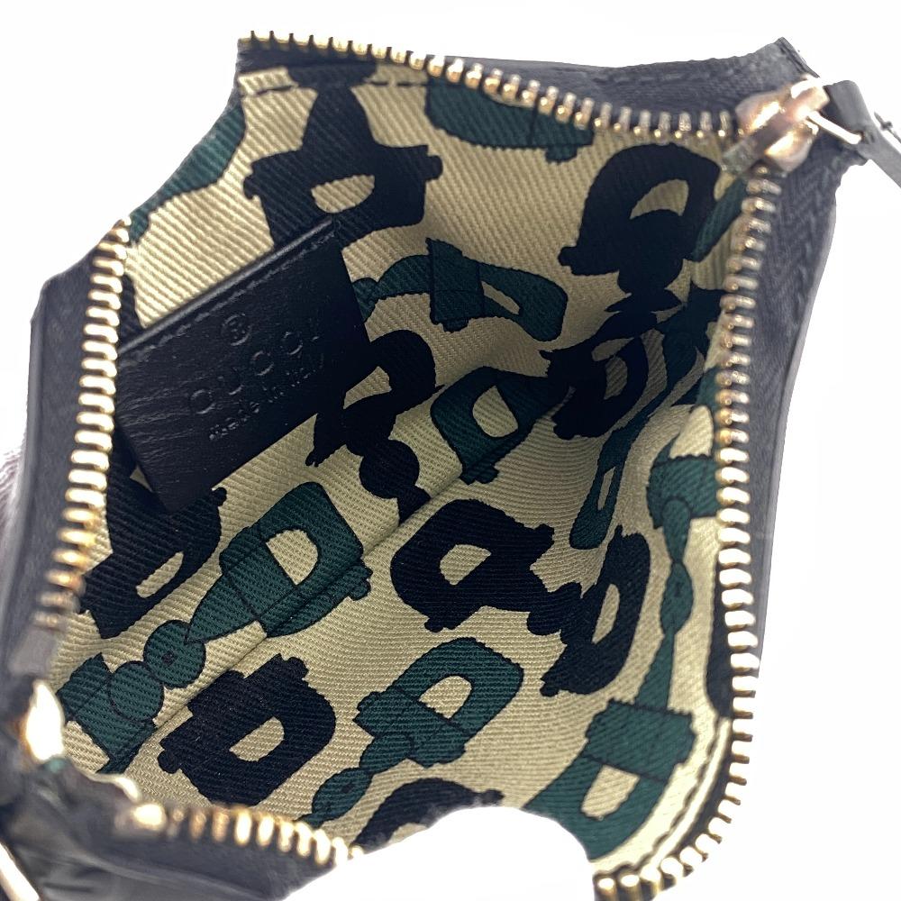 Gucci 146570 Gucci Sima Leather Coin Case Black Leather Used