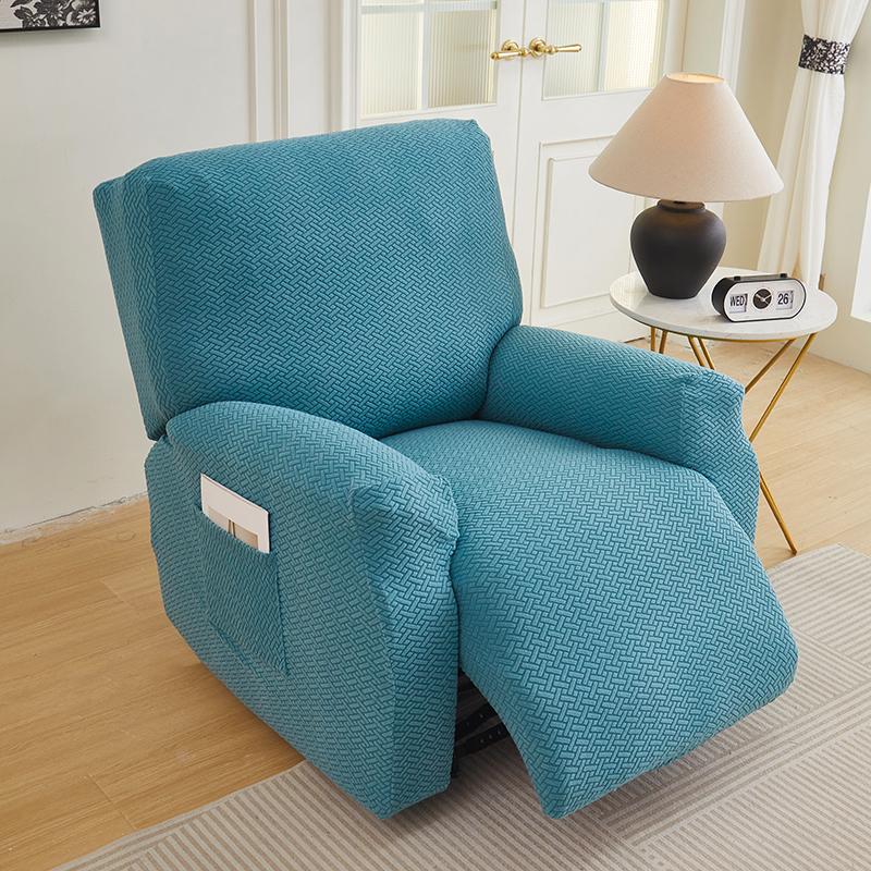 1/2/3 Seater Recliner Sofa Cover Solid Color Cushion Cover Sofa Cover Lazy Chair Jacquard Waterproof Leaf Shapeed Sofa Covers