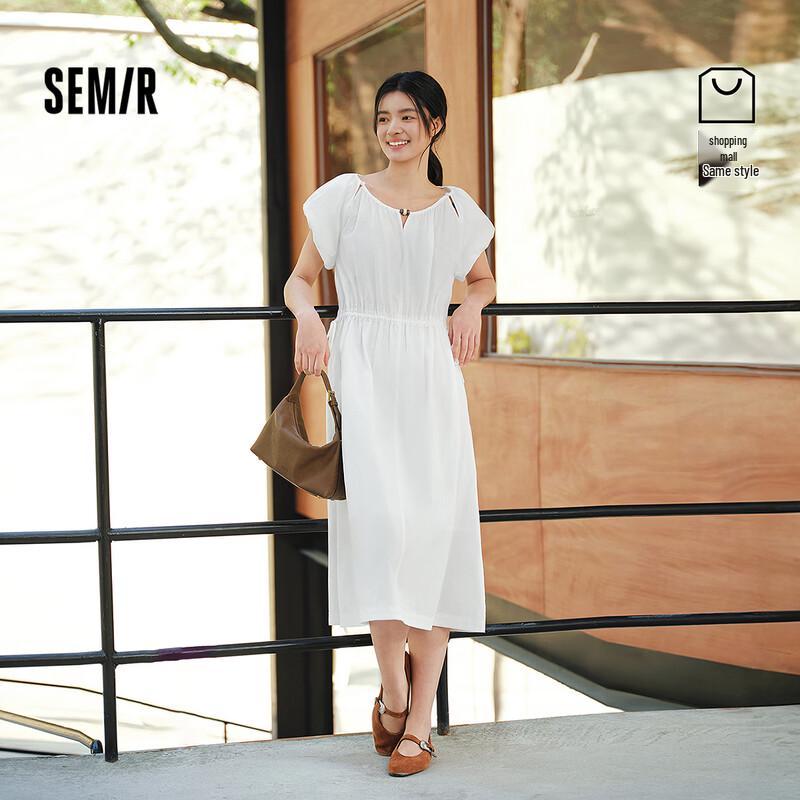 Semir Women s Puff Sleeve Bowknot Maxi Dress M