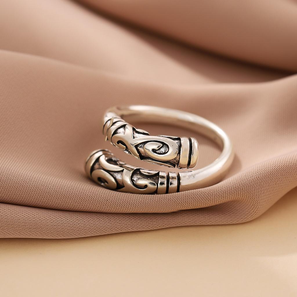 New Fashion Tight Spell Wukong's Weapon 925 Silver Jewelry Hoop Stick Cloud Pattern Flower Opening Rings R353