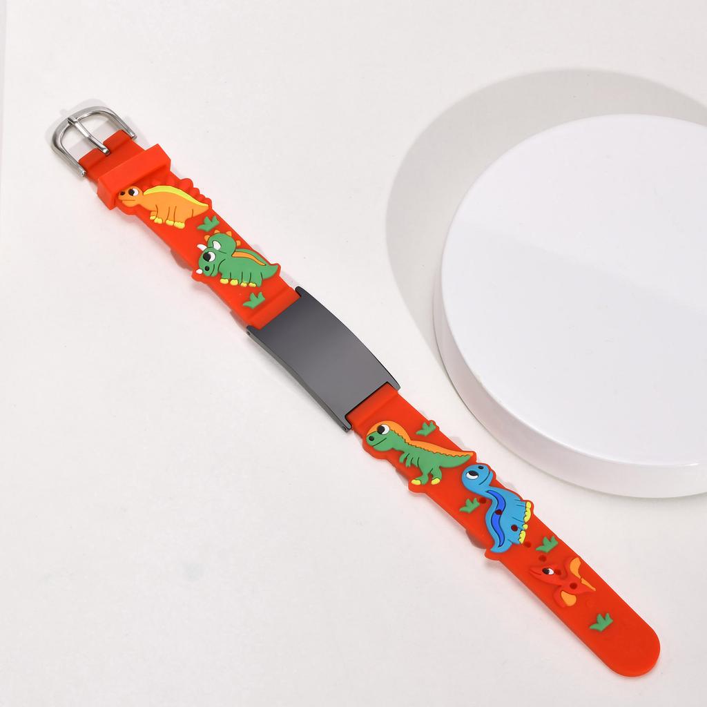 Personalized Bracelet  for Little Boy Girl, Adjustable Silicone ID Wristband with Cute Car Link, Engraving Emergency Jewelry