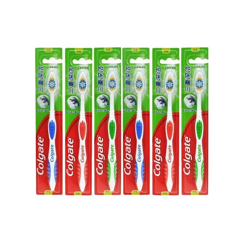 Colgate 6pcs Adult Toothbrushes for Sensitive Gums/Teeth, Manual Oral Hygiene, Home Use, Random Colors