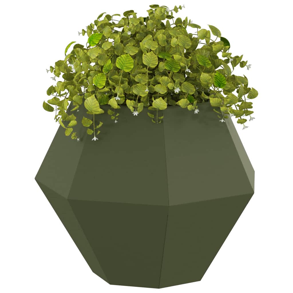 Planter Olive Green 50 X 50 X 40 Cm Steel