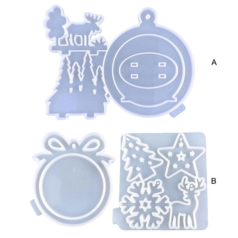Silikon DIY Weihnachtsanhänger Formen Weihnachtsanhänger Epoxidharz Formen 3D Weihnachten Hängender Anhänger Form für Party Dekoration