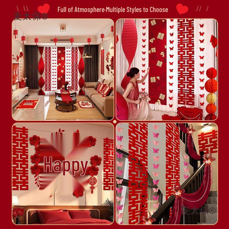 Bride & Groom Home Wedding Decor Set - Complete House & Bedroom Celebration Elegance