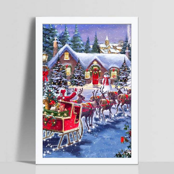 HUACAN cabana de iarnă complet pătrat/rotund burghiu 5d diy broderie cu diamante strasuri pictură diamant mazayka Crăciun