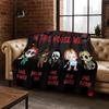 Horror Chucky Clown Pennywise Halloween Saw Freddy Krueger Coperta in Flanella Morbida Calda per Camera da Letto Soggiorno Letto Picnic