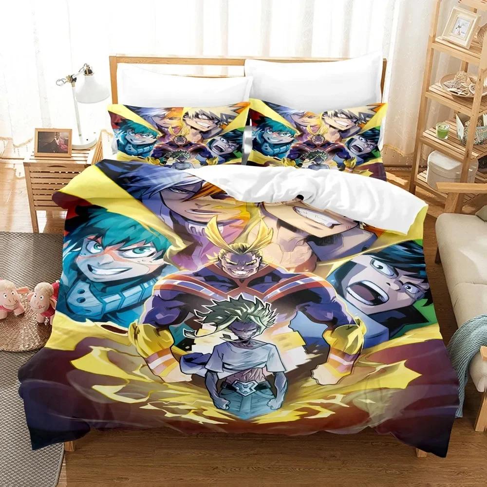My Hero Academia Bettwäsche-Set Japan Anime Bequeme Bettbezüge Einzelbett Doppelbett Queen-Size Twin-Size Vollgröße Bettbezug Jugendzimmer