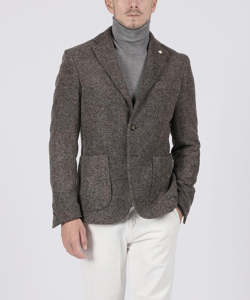 Panicale Brown Boucle Wool Blend Jacket