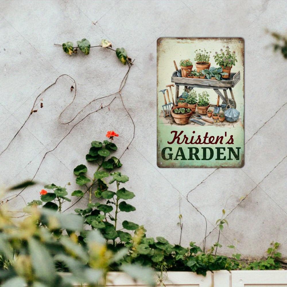 Custom Garden Sign Personalized Name Metal Tin Sign Vintage Wall Decor for Outdoor Garden Yard xcm 20x30cm(7.8x11.8inch)