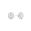 Silver Pavé Disc Stud 925 Silver Earrings E075-10H