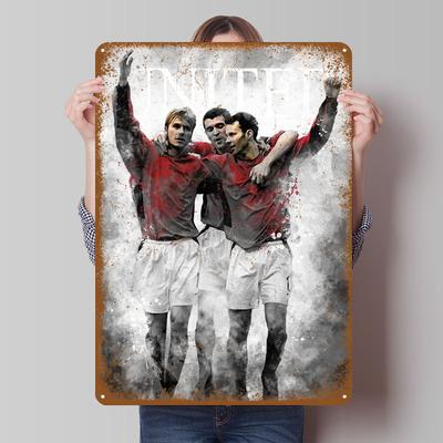 Manchester United Metallschilder Sportposter Hausdekorationen Wohnzimmerdekoration Kundenspezifisches Blechschild für Wandkunstdekoration