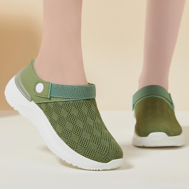 Summer Mesh Hollow Out Half Drag, One Foot On Slippers, Go Out and Wear Fashionable Casual Shoes