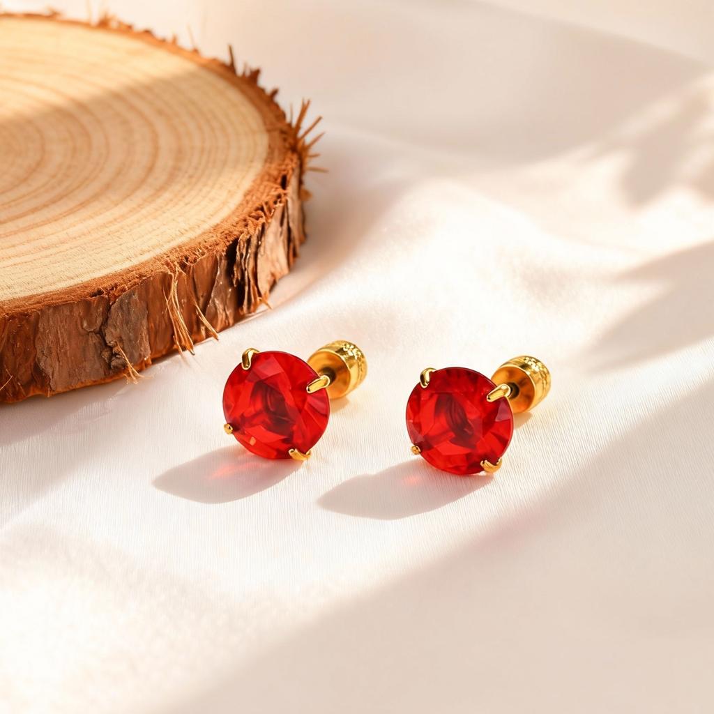 Fashionable White Zircon Earrings,Multicolor Temperament Four-Prong Zircon Stud Earrings for Women,Simple Jewelry Gift Wholesale