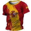 T-shirt da uomo Spagna Estate Emblema Manica Corta Top Stampa 3D Bandiera Moda Girocollo Pullover OverSize Abbigliamento da uomo